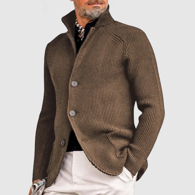 Eddie | Stylish Button-Up Ribbed Knit Cardigan For Men