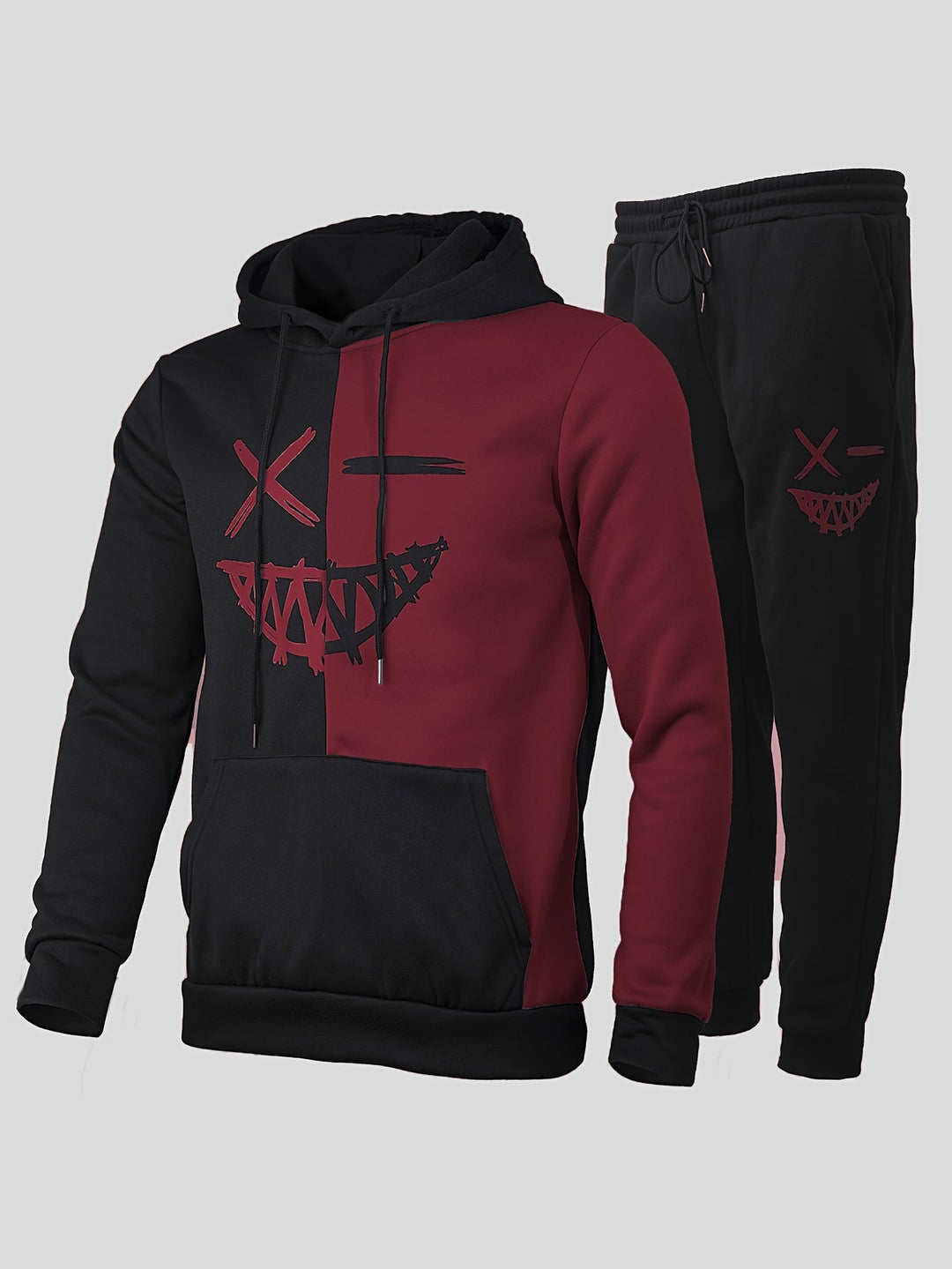 Damien | Stylish Color Block Hoodie And Jogger Set With Graphic Design