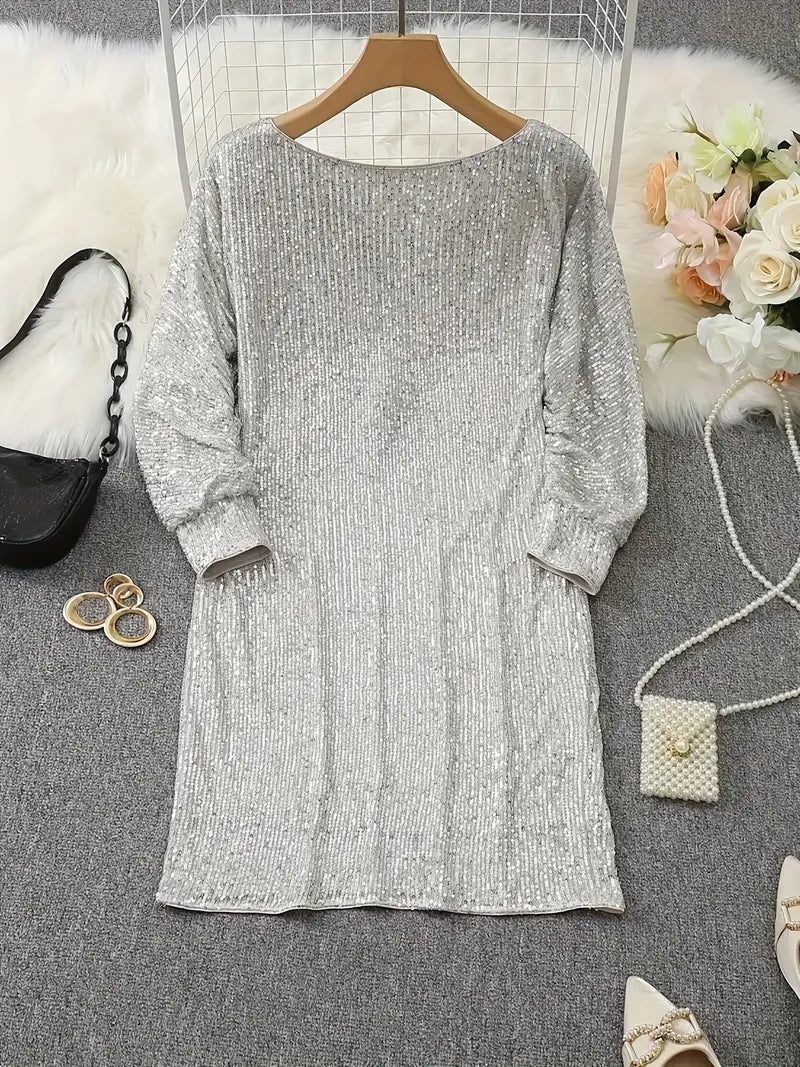 Felicity | Elegant Off-Shoulder Sequin Mini Party Dress