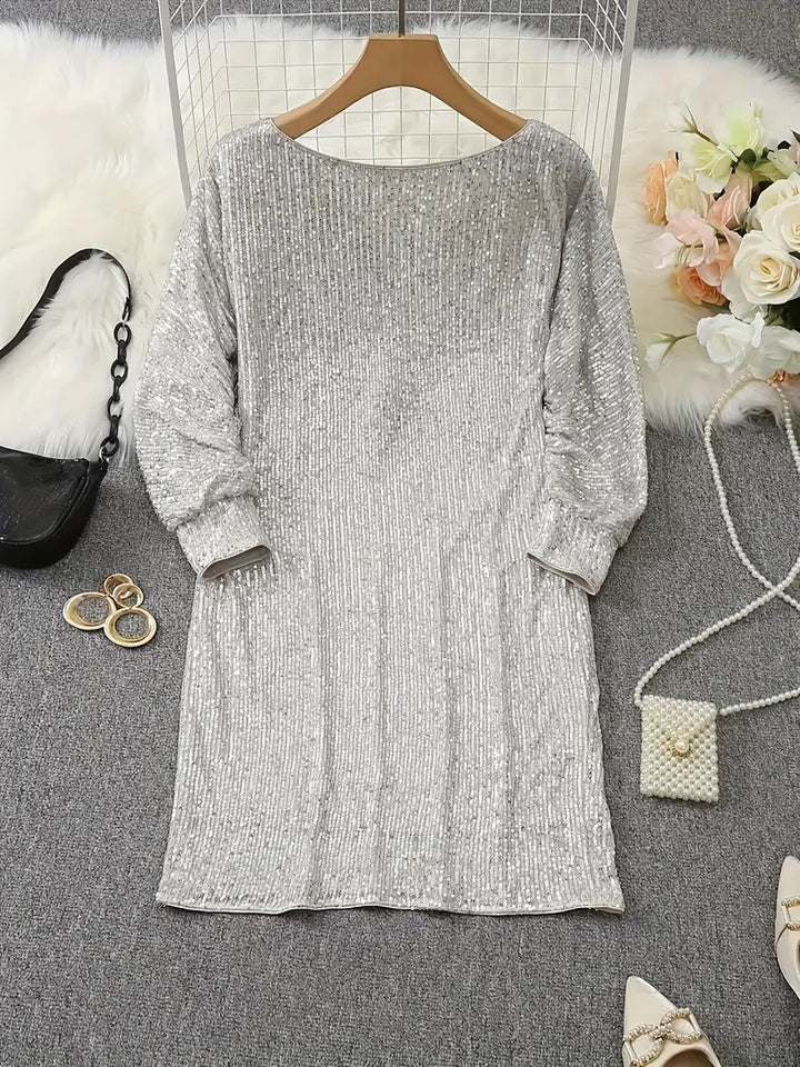 Felicity | Elegant Off-Shoulder Sequin Mini Party Dress