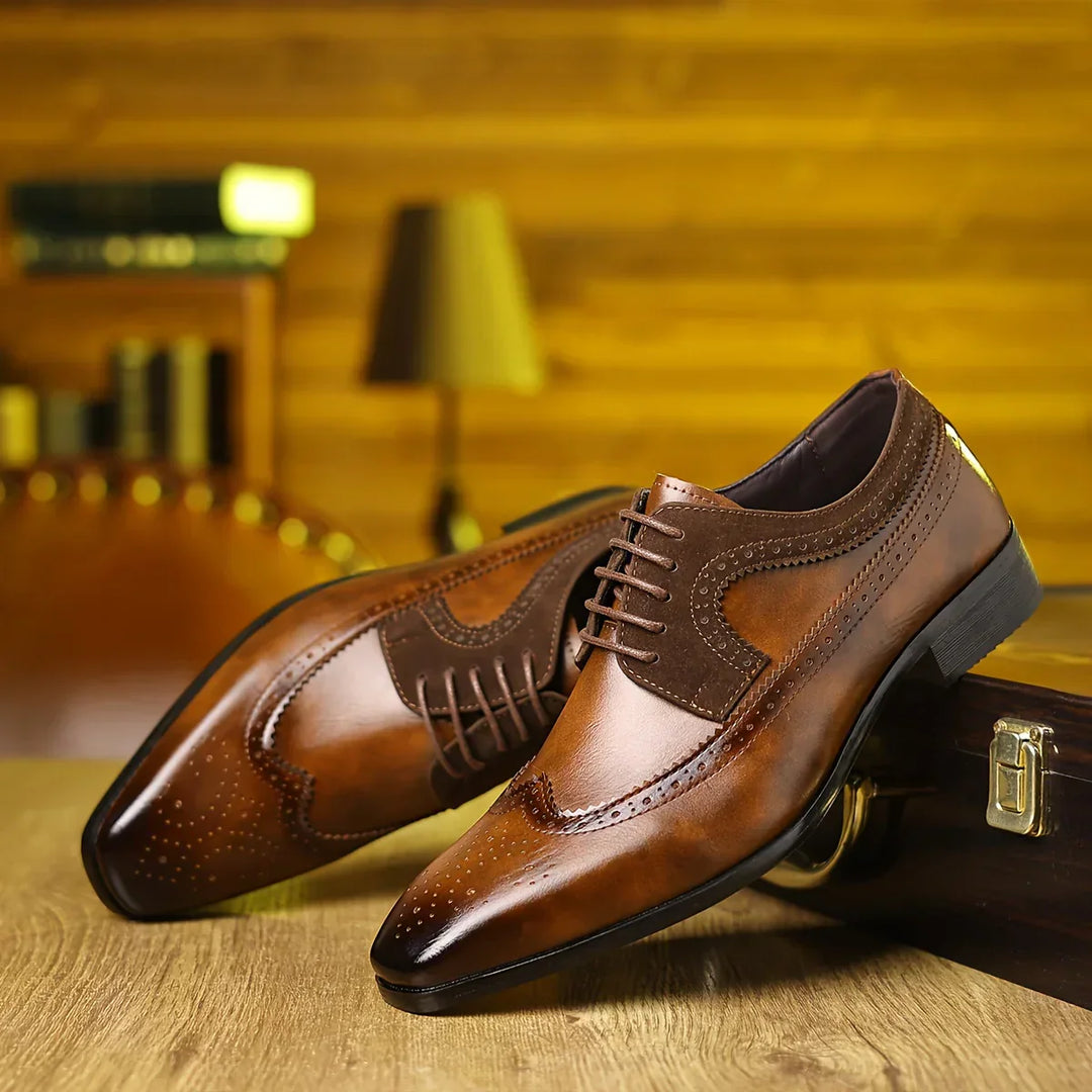 Demetrius | Elegant Wingtip Oxford Leather Dress Shoes Men