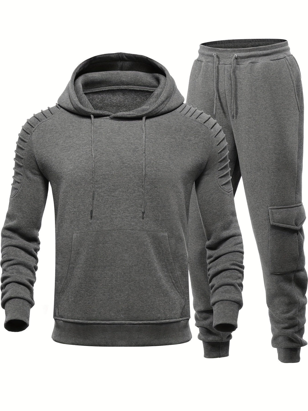 Eva | Stylish Men's Hooded Tracksuit Set With Pleated Shoulders