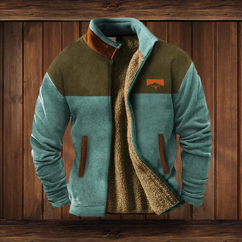 Ruby | Vintage Sherpa Lined Winter Jacket With Aztec Sleeves