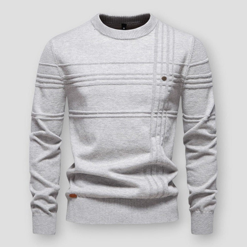 Sienna | Stylish Crew Neck Pullover Sweater With Textured Details