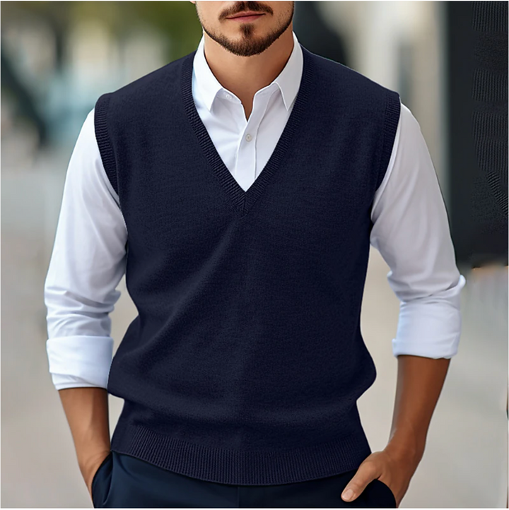 James | Men’s Trendy V-Neck Pullover Vest