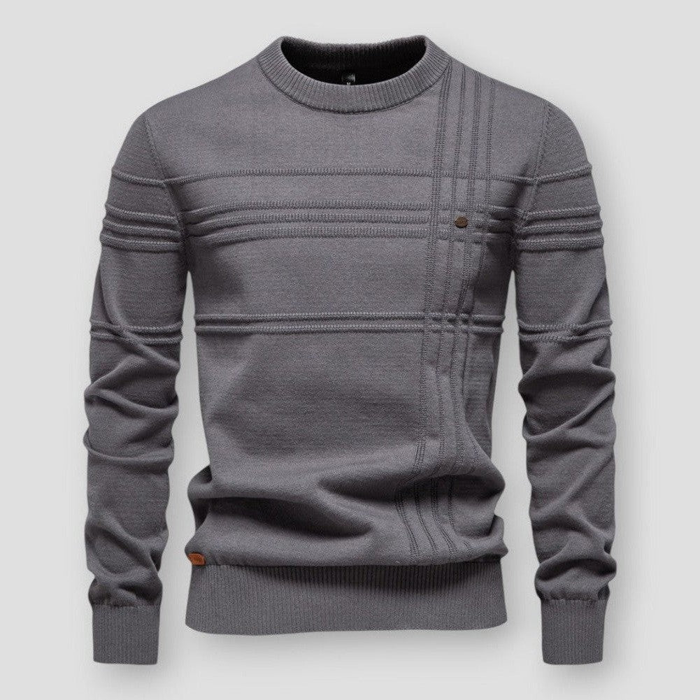 Sienna | Stylish Crew Neck Pullover Sweater With Textured Details