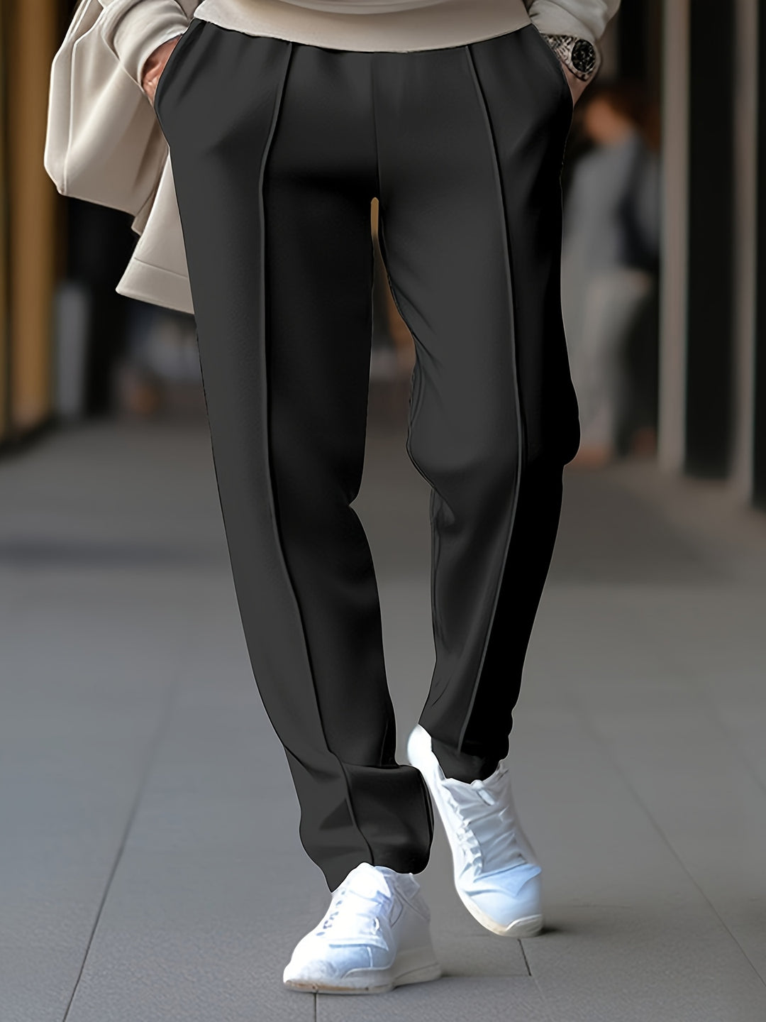 Tillie | Sleek Drawstring Linen Pants Men White Lightweight