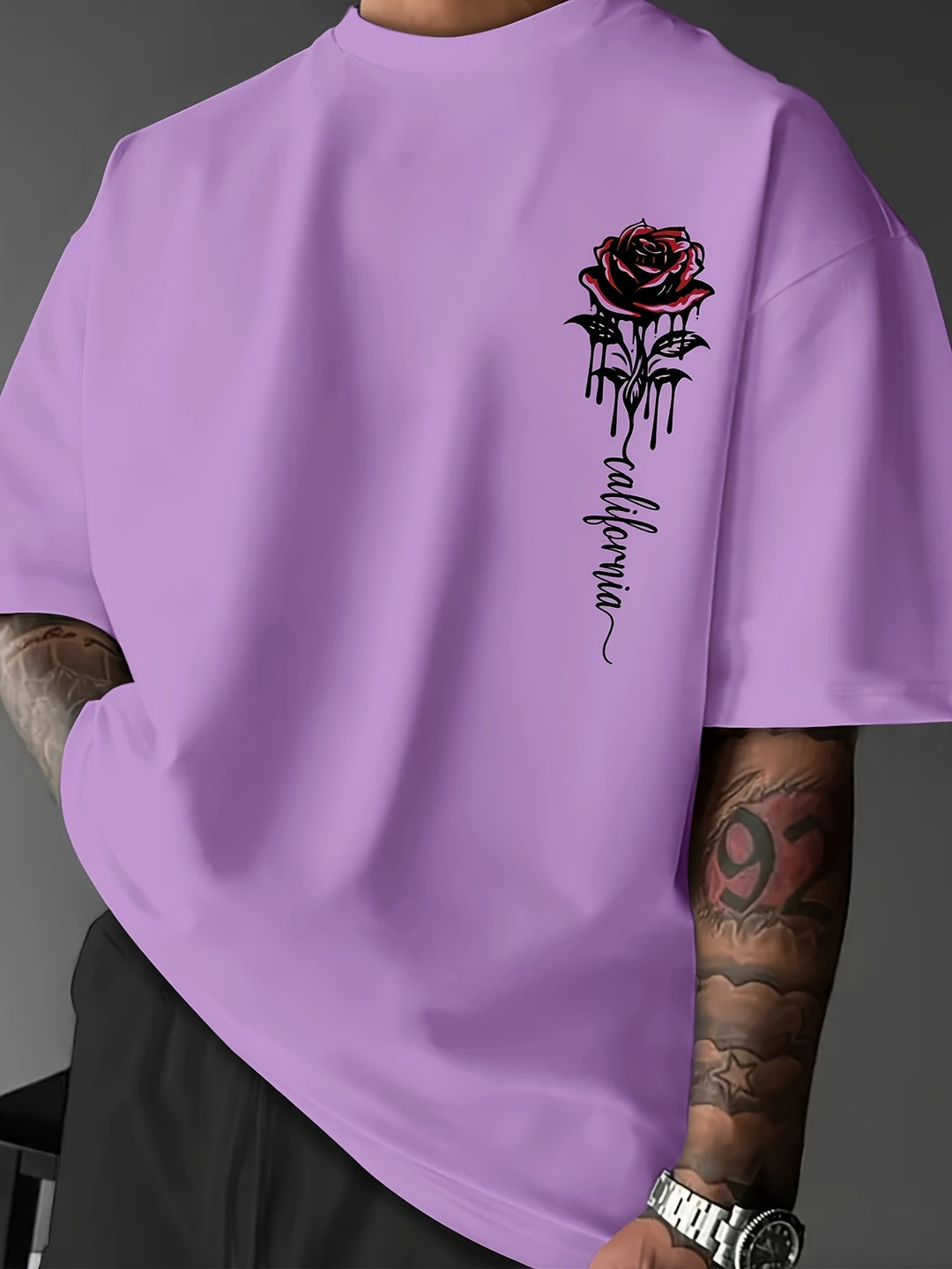 Tiana | Stylish Rose Print Graphic Tee With Relaxed Fit