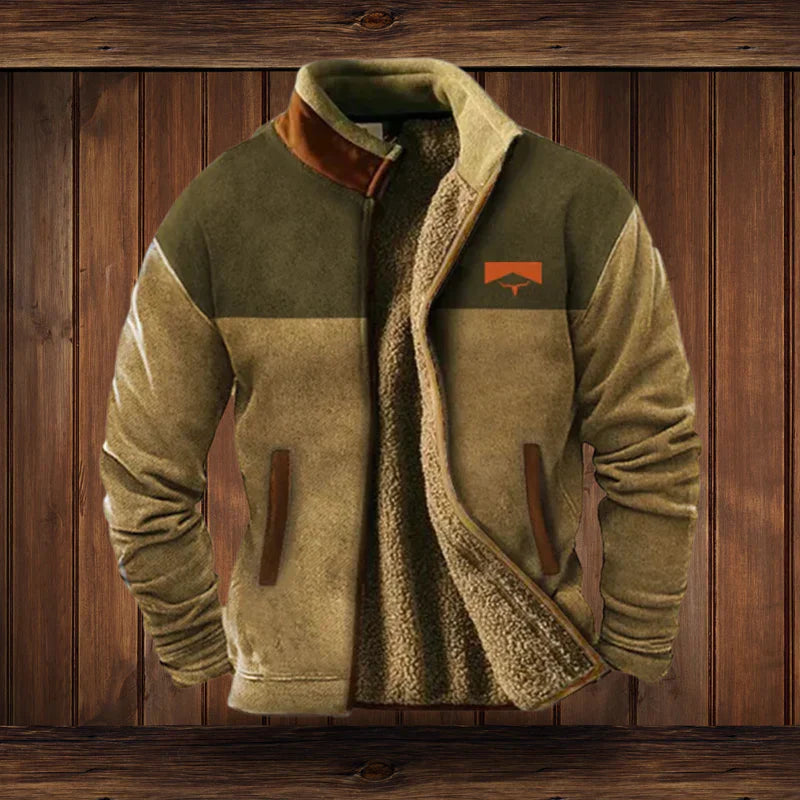 Ruby | Vintage Sherpa Lined Winter Jacket With Aztec Sleeves