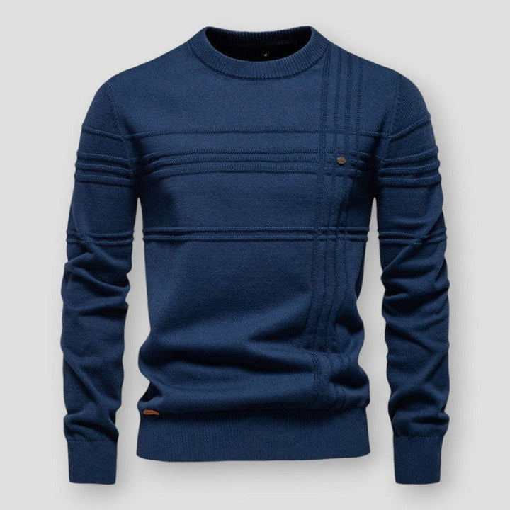 Sienna | Stylish Crew Neck Pullover Sweater With Textured Details