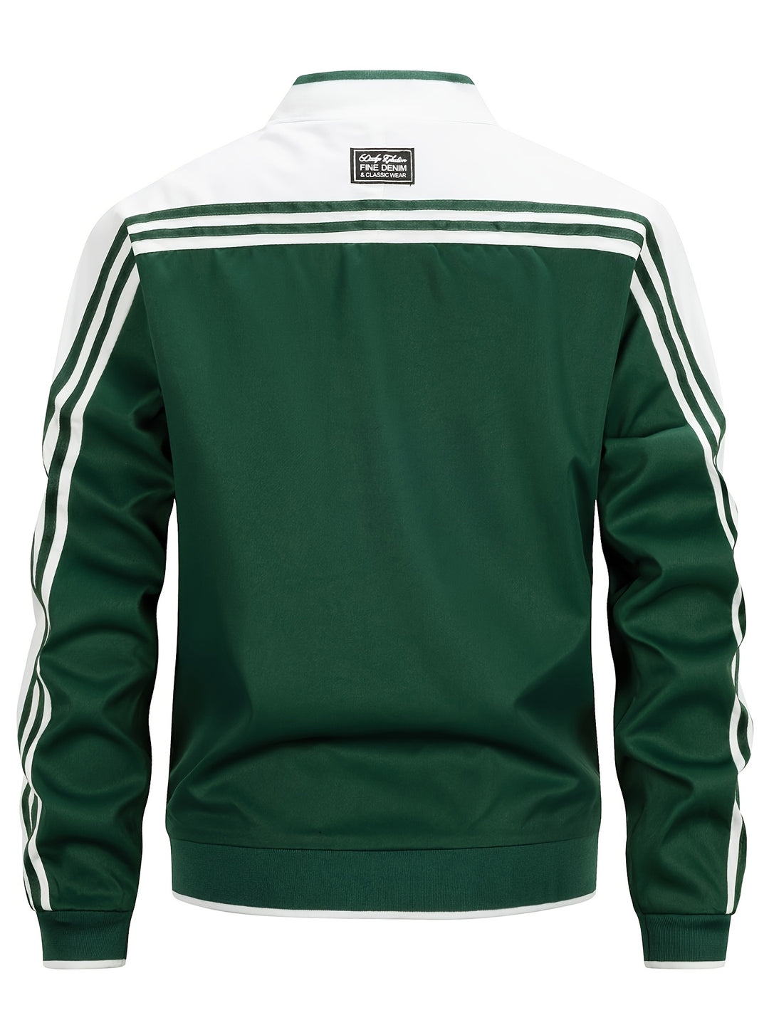 Tilly | Stylish Green Track Jacket With Striped Sleeves