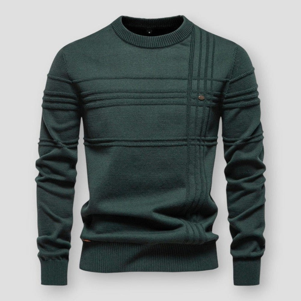 Sienna | Stylish Crew Neck Pullover Sweater With Textured Details