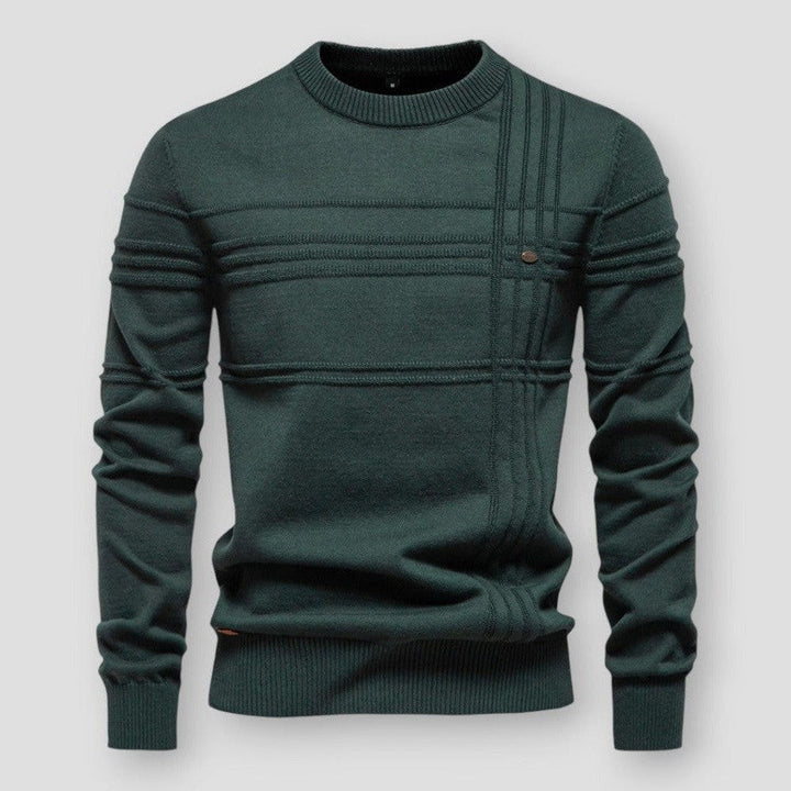 Sienna | Stylish Crew Neck Pullover Sweater With Textured Details