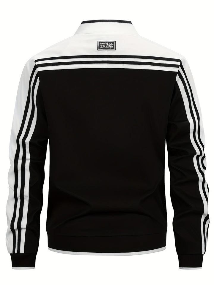 Tilly | Stylish Green Track Jacket With Striped Sleeves