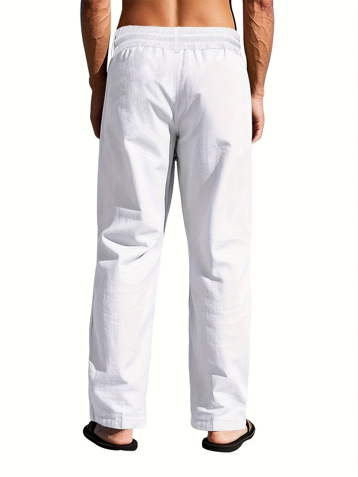 Eliza | Stylish Drawstring Linen Pants With Button Details