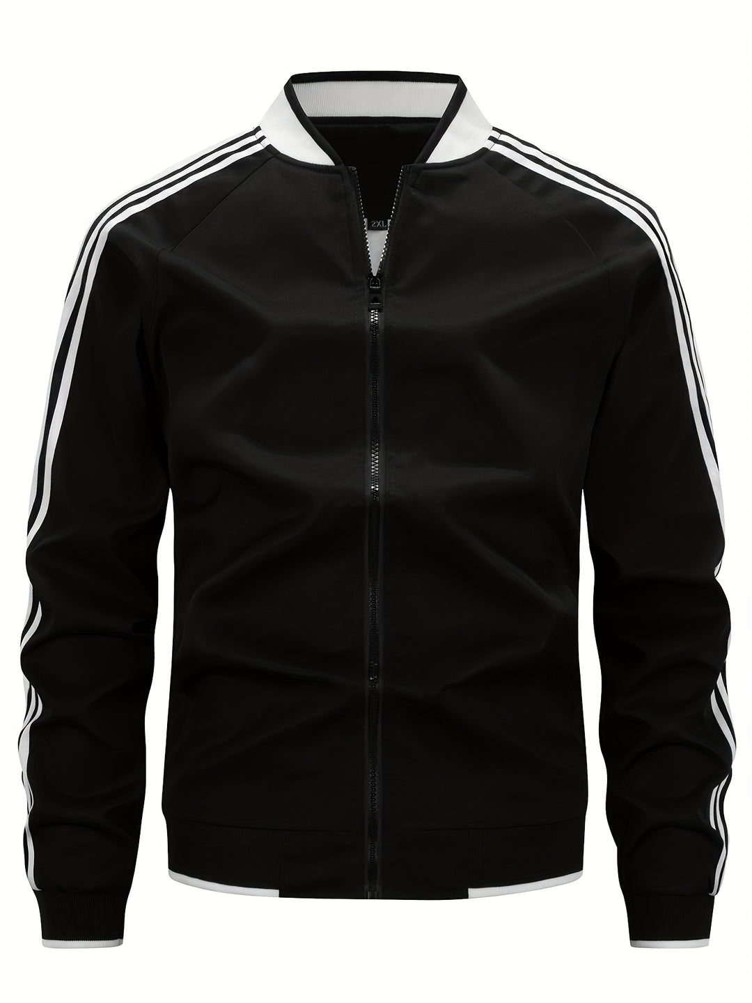 Tilly | Stylish Green Track Jacket With Striped Sleeves