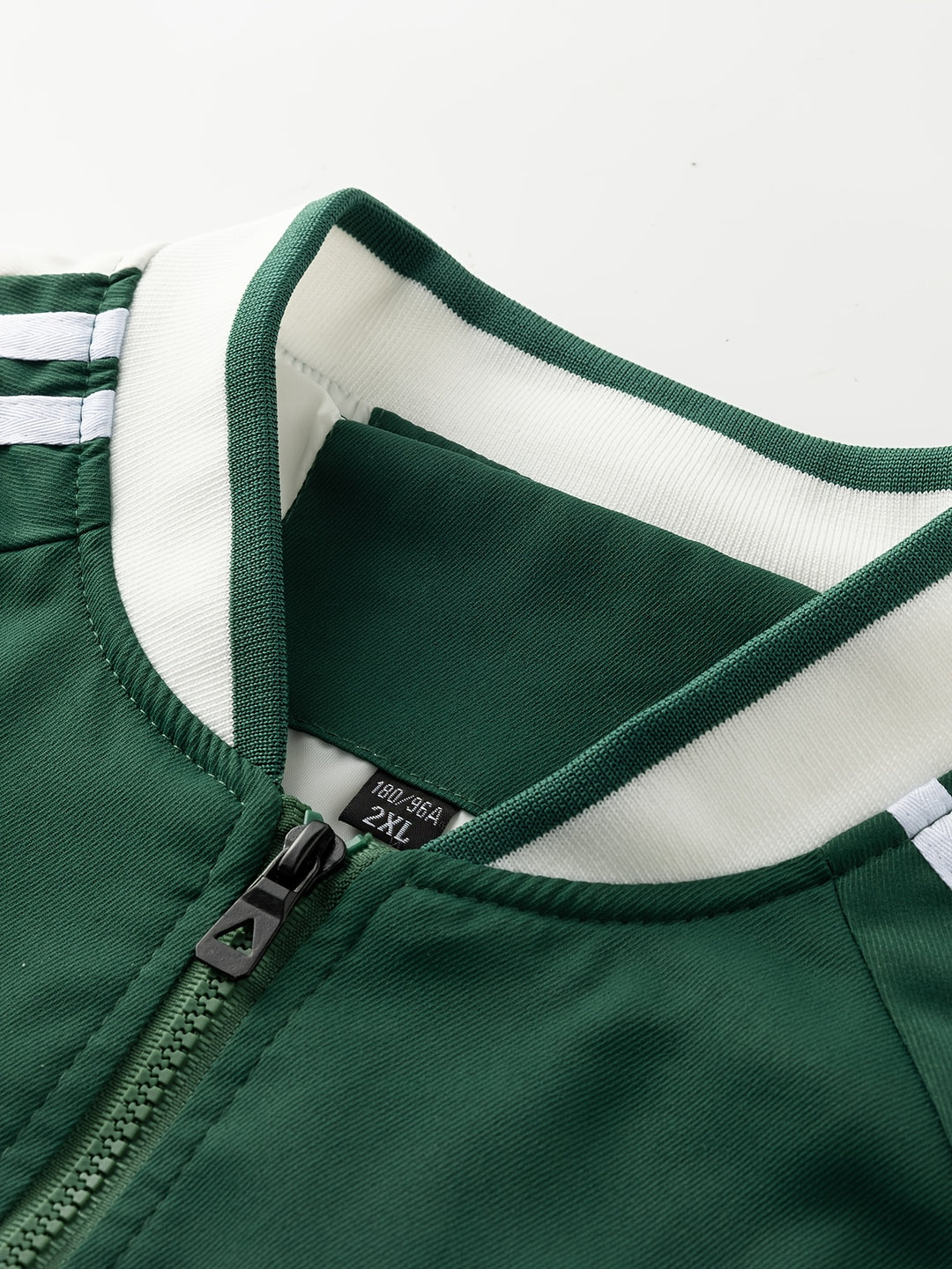 Tilly | Stylish Green Track Jacket With Striped Sleeves