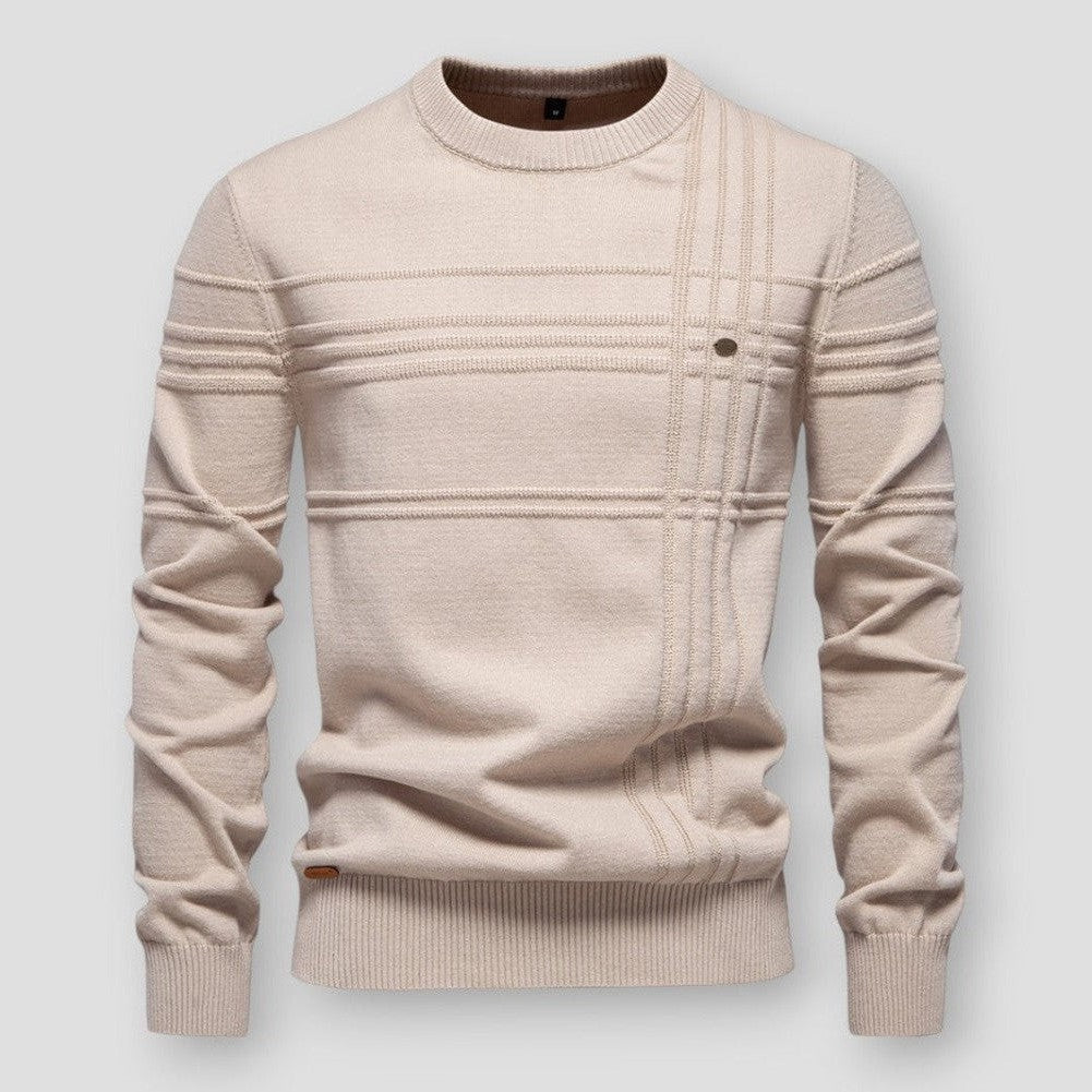Sienna | Stylish Crew Neck Pullover Sweater With Textured Details