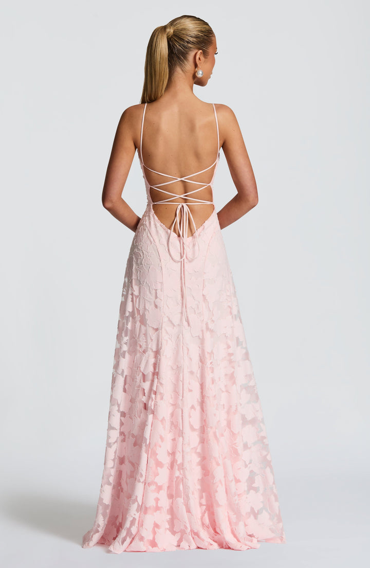 Elyse | Elegant Lace Strapless Maxi Dress With Corset Bodice