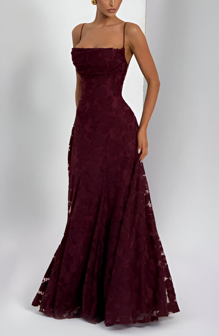 Elyse | Elegant Lace Maxi Dress With Spaghetti Straps