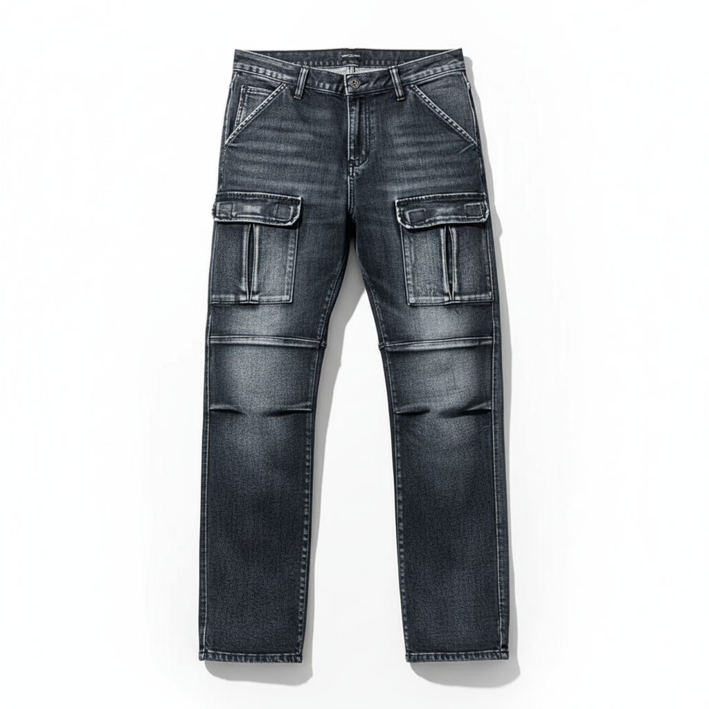 Phoebe | Stylish Denim Cargo Jeans With Utility Pockets