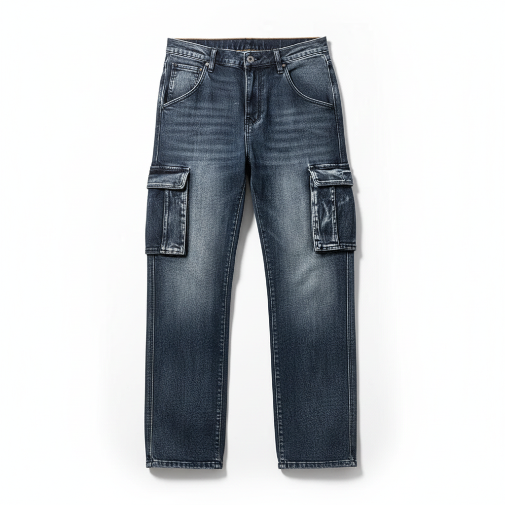 Phoebe | Stylish Denim Cargo Jeans With Utility Pockets