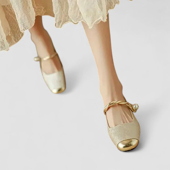 Tabitha | Chic Pearl Embellished Mary Jane Block Heel Shoes