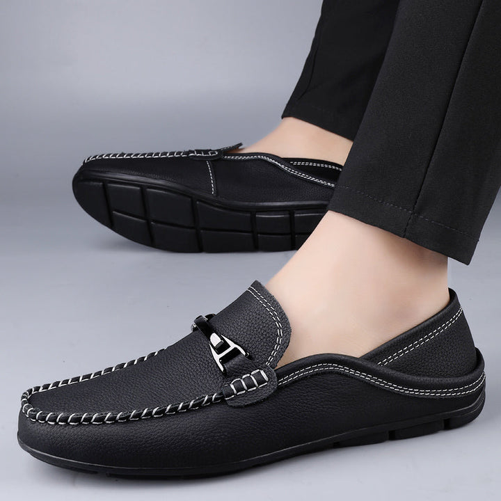 Elena | Sleek Men's Leather Bit Loafers With Hand-Stitched Detail