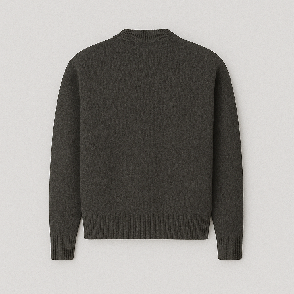 Cordelia | Chic Heart Detail Crew Neck Knit Sweater