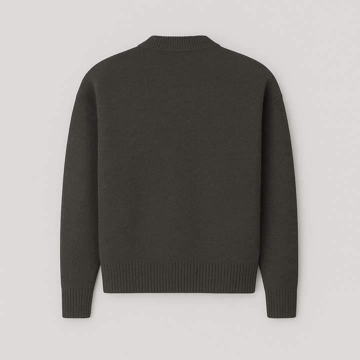 Cordelia | Chic Heart Detail Crew Neck Knit Sweater