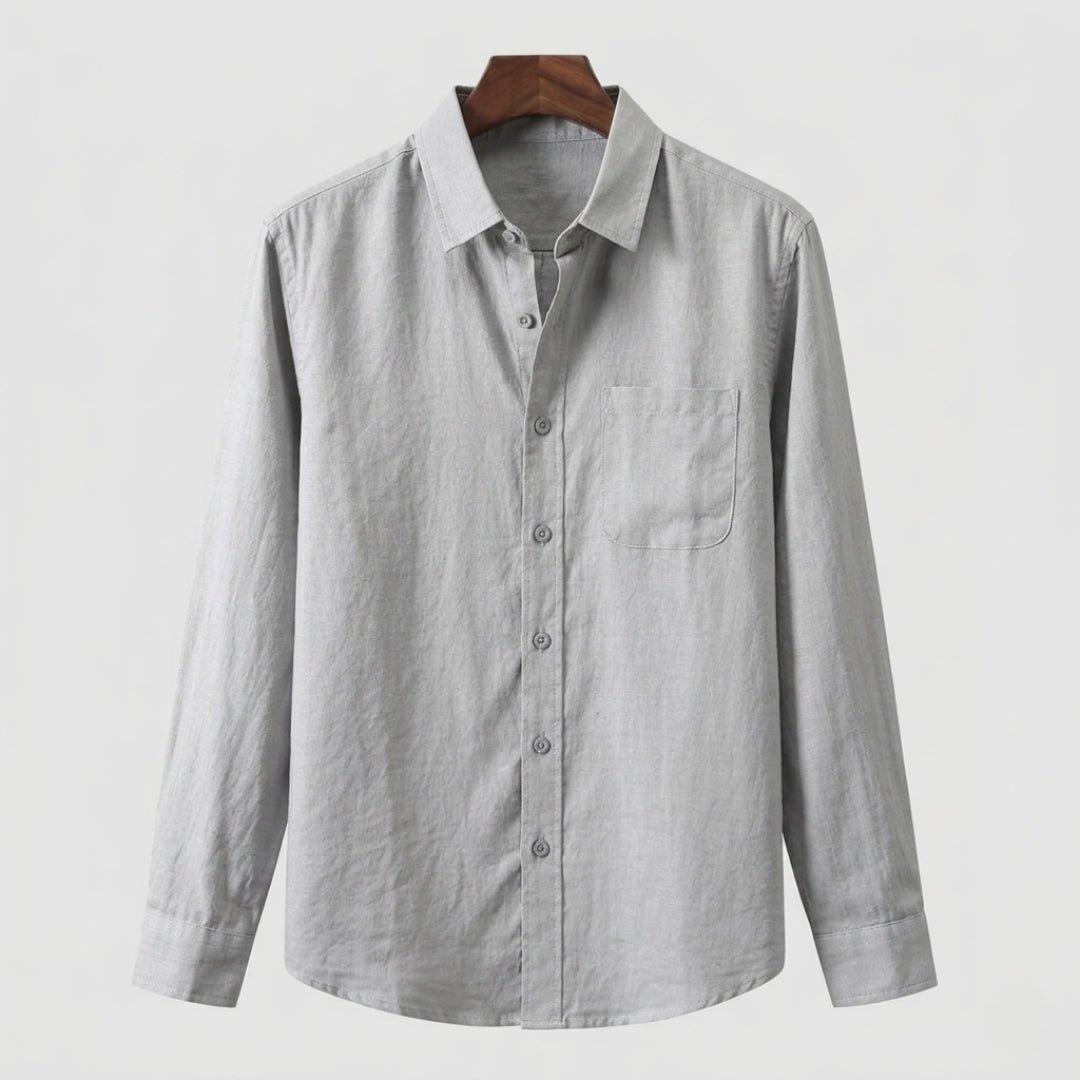Cannes | Classic Long Sleeve Button Up Linen Shirt Men