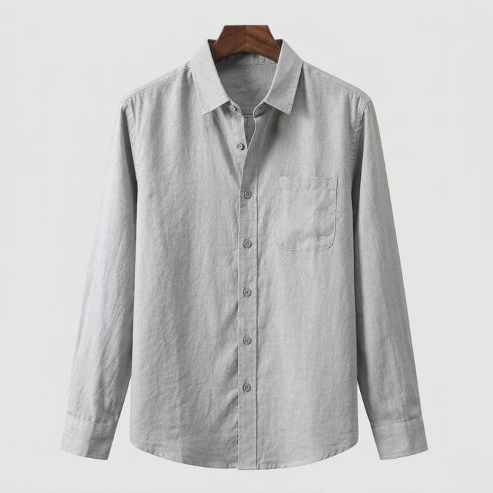 Cannes | Classic Long Sleeve Button Up Linen Shirt Men