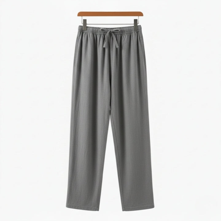Fez | Elegant Drawstring Linen Pants - Oversized Relaxed Fit