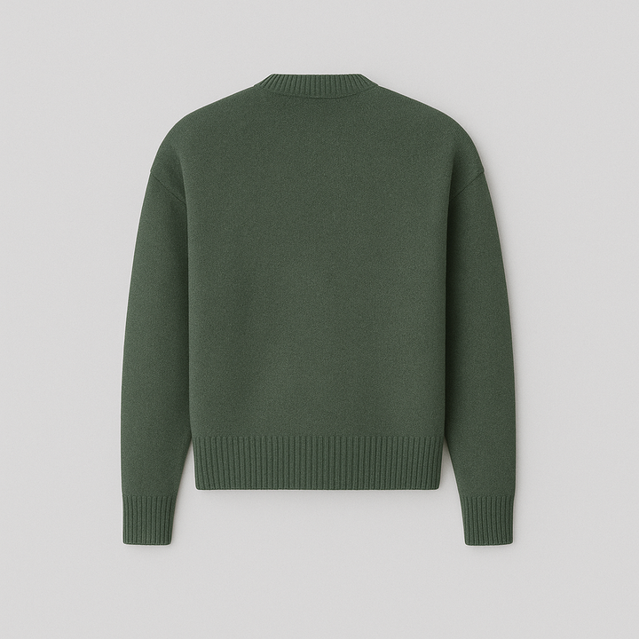 Cordelia | Chic Heart Detail Crew Neck Knit Sweater