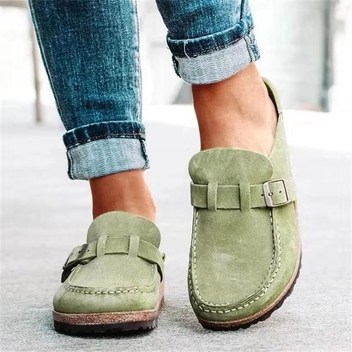 Cordelia | Sleek Orthopedic Closed-Toe Mules With Buckle Strap