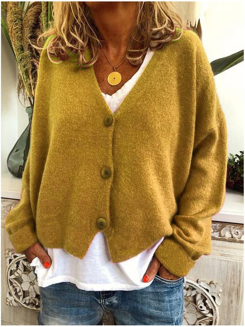 Riley | Cozy V-Neck Button Knit Cardigan