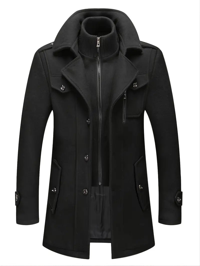 Imogen | Military Double-Breasted Wool Overcoat With Epaulettes