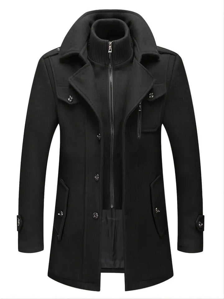 Imogen | Military Double-Breasted Wool Overcoat With Epaulettes
