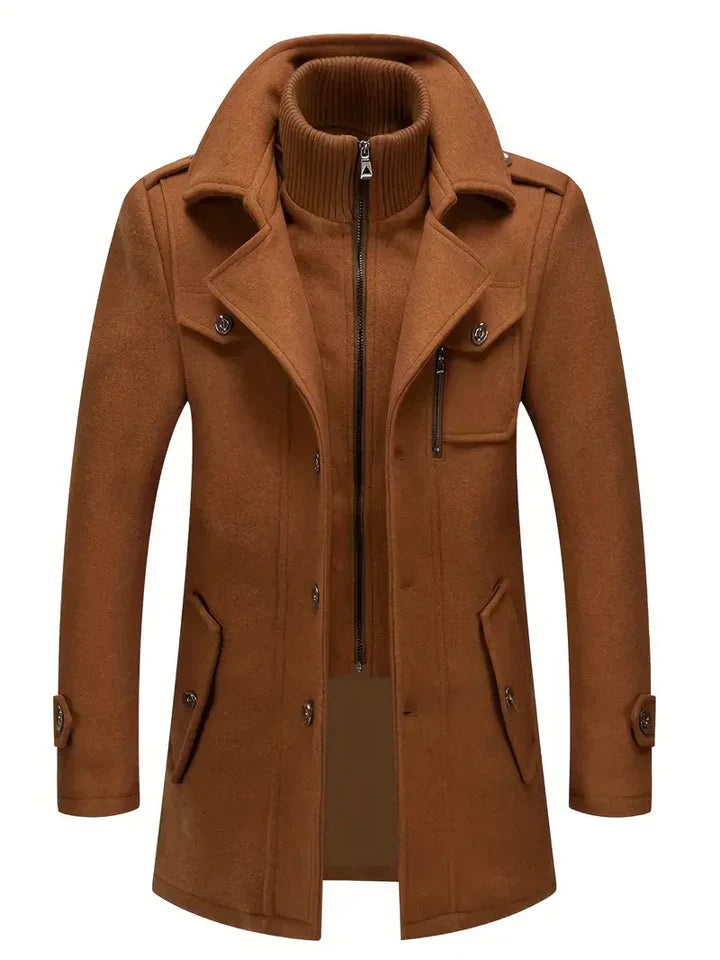 Imogen | Military Double-Breasted Wool Overcoat With Epaulettes