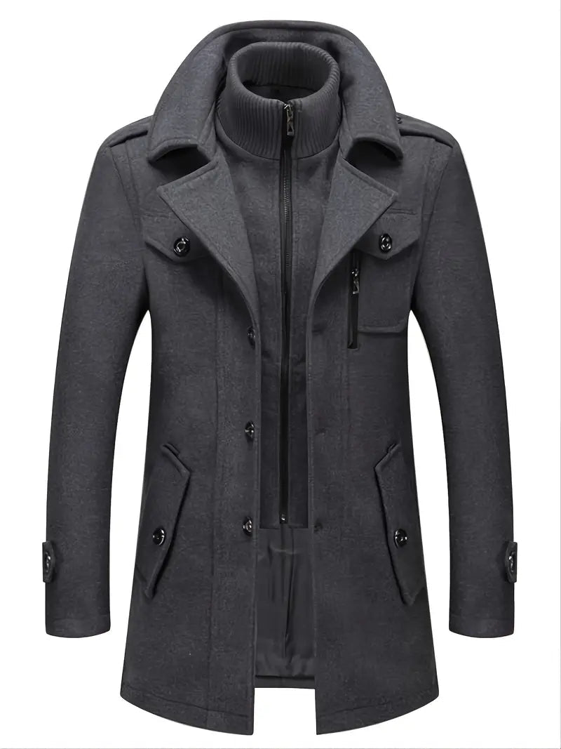Imogen | Military Double-Breasted Wool Overcoat With Epaulettes