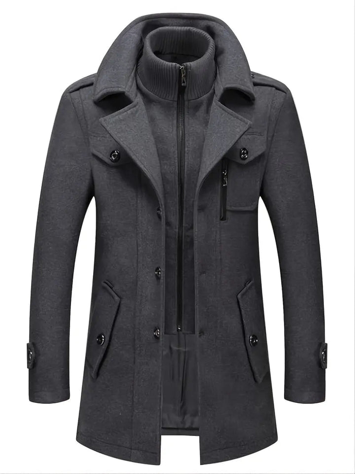 Imogen | Military Double-Breasted Wool Overcoat With Epaulettes