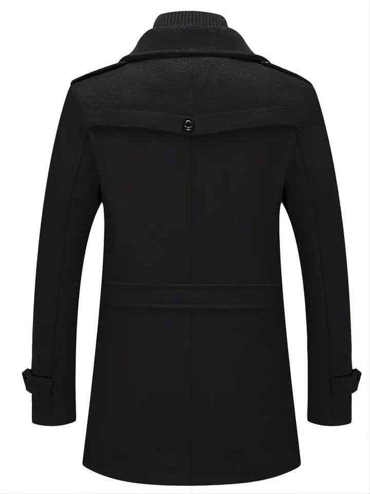 Imogen | Military Double-Breasted Wool Overcoat With Epaulettes