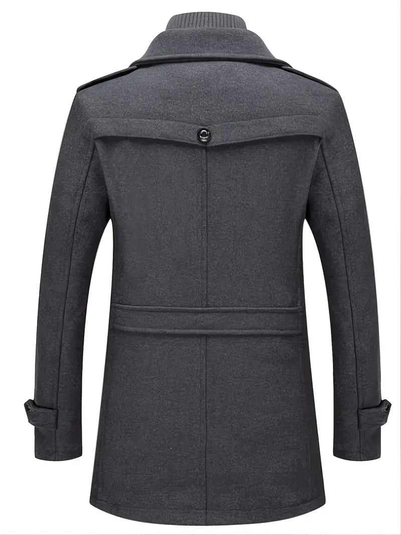 Imogen | Military Double-Breasted Wool Overcoat With Epaulettes