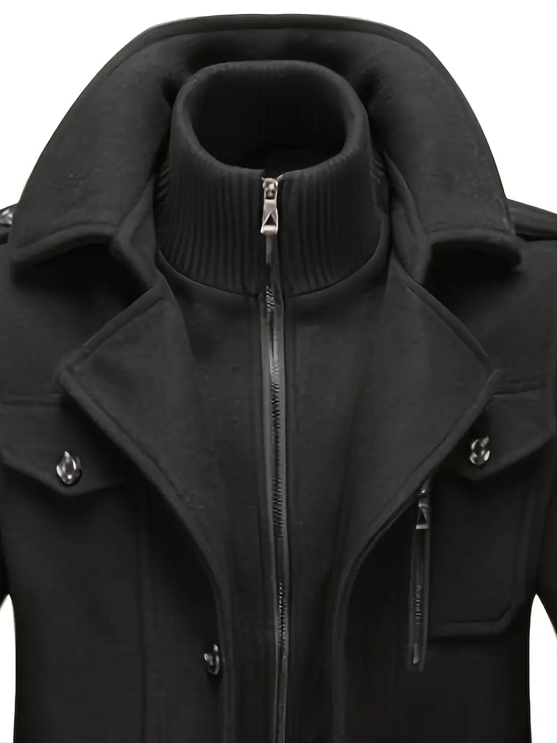 Imogen | Military Double-Breasted Wool Overcoat With Epaulettes