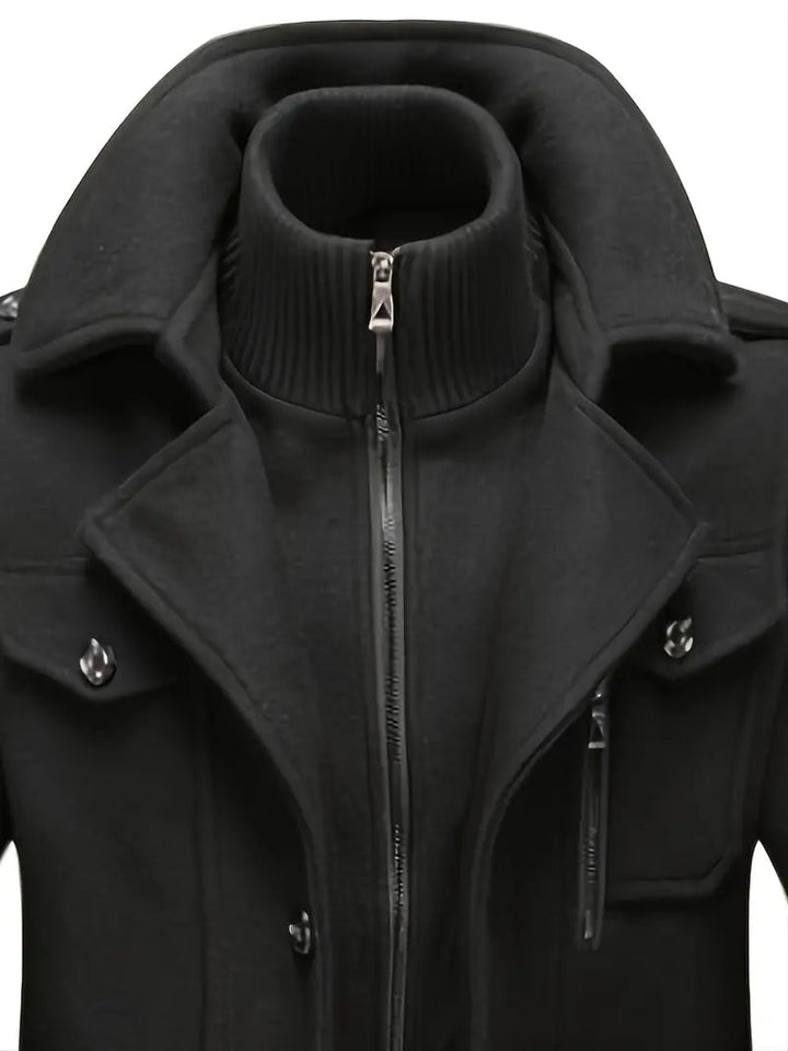 Imogen | Military Double-Breasted Wool Overcoat With Epaulettes