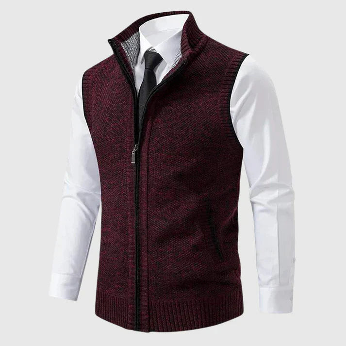 Elena | Stylish Zip-Up Sleeveless Knit Vest Men