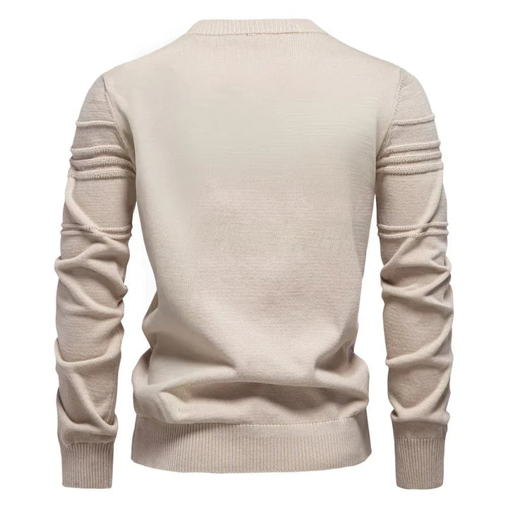 Willow | Stylish Crew Neck Ribbed Panel Sweater