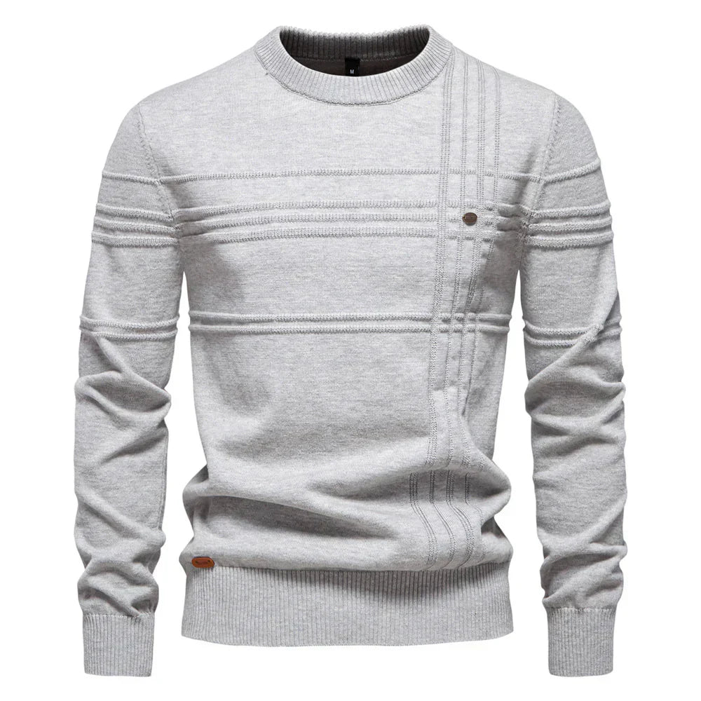 Willow | Stylish Crew Neck Ribbed Panel Sweater