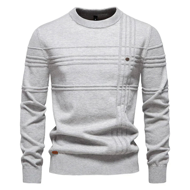 Willow | Stylish Crew Neck Ribbed Panel Sweater