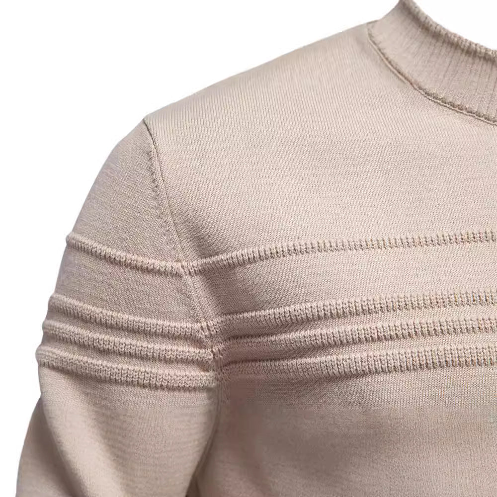 Willow | Stylish Crew Neck Ribbed Panel Sweater